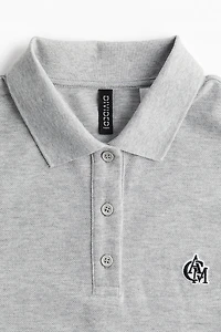 Embroidered-motif Piqué Polo Shirt