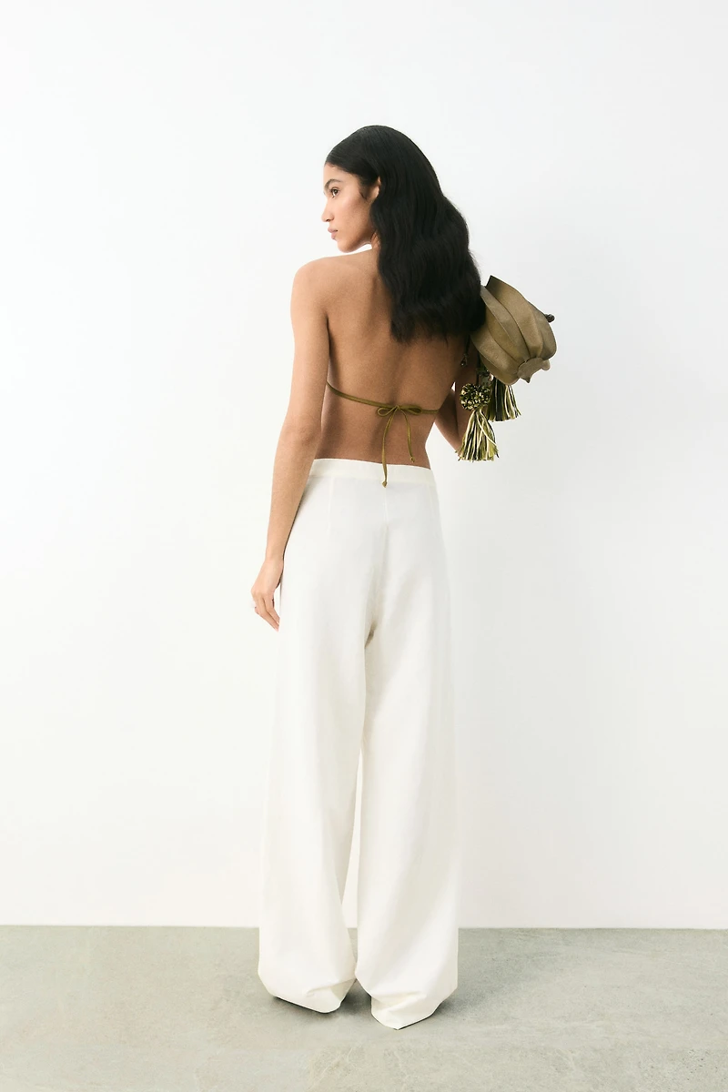 Linen-Blend Pants
