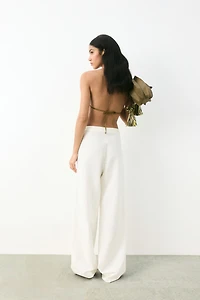 Linen-Blend Pants