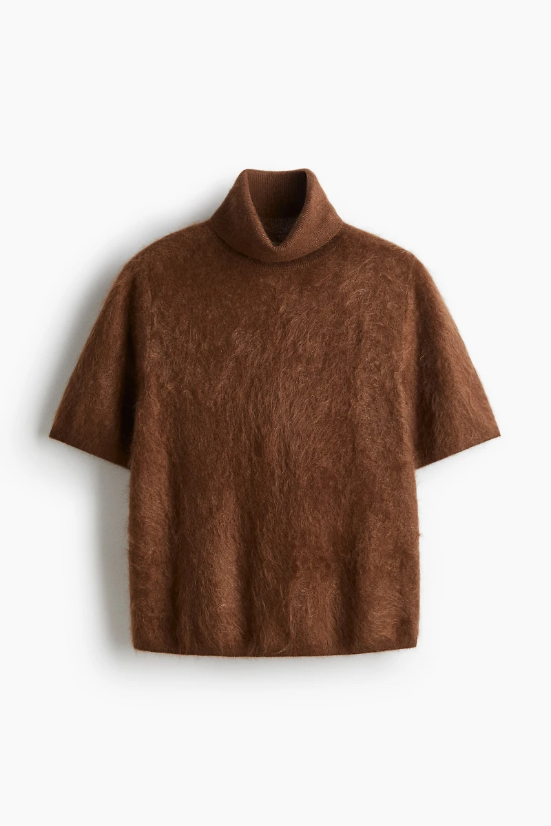 Brushed Cashmere Turtleneck Top