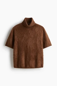 Brushed Cashmere Turtleneck Top
