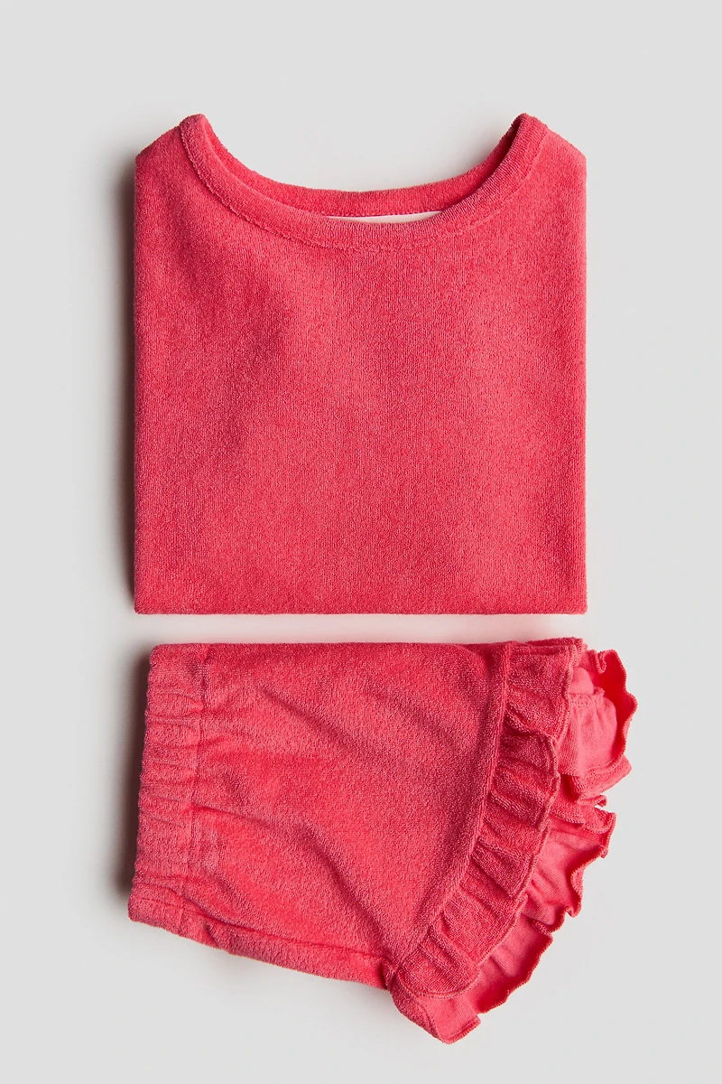 2-Piece Ruffle-Trimmed Terry Set