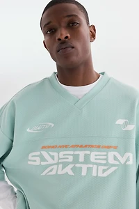 Oversized Printed Mesh T-Shirt