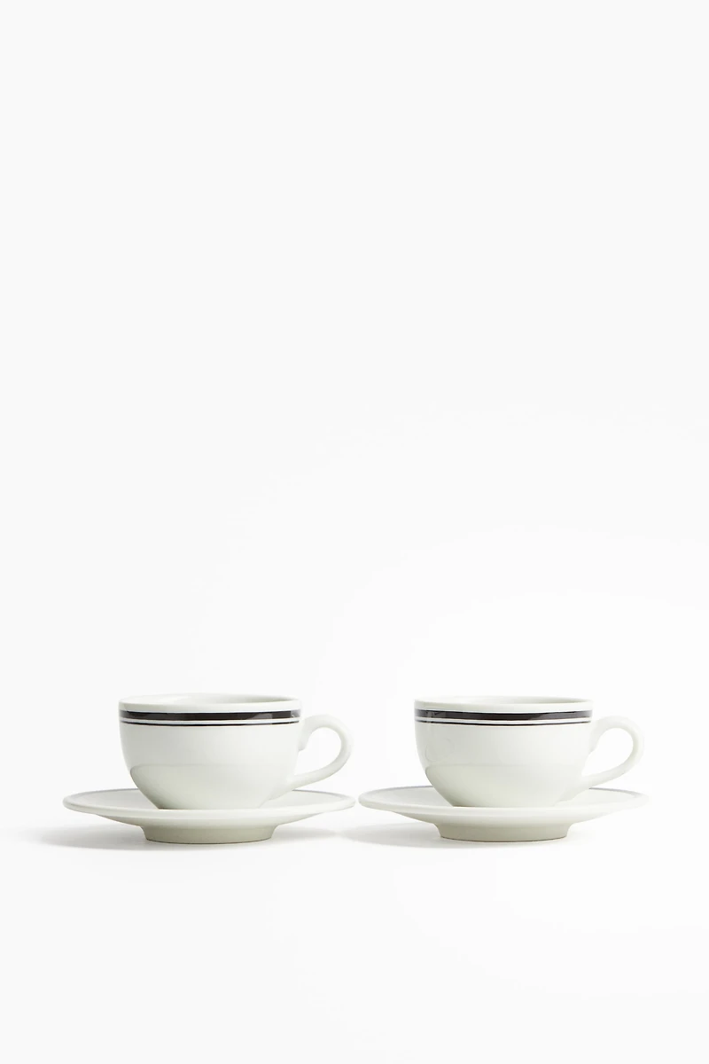 Lot de 2 tasses à cappuccino avec soucoupes