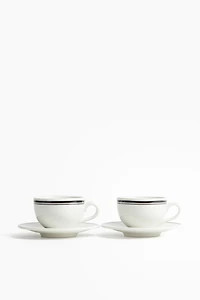 Lot de 2 tasses à cappuccino avec soucoupes