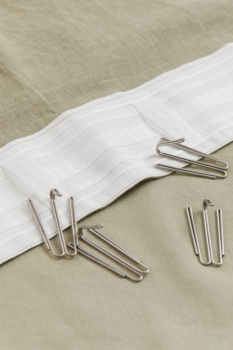 Lot de 2 rideaux longs en lin mélangé