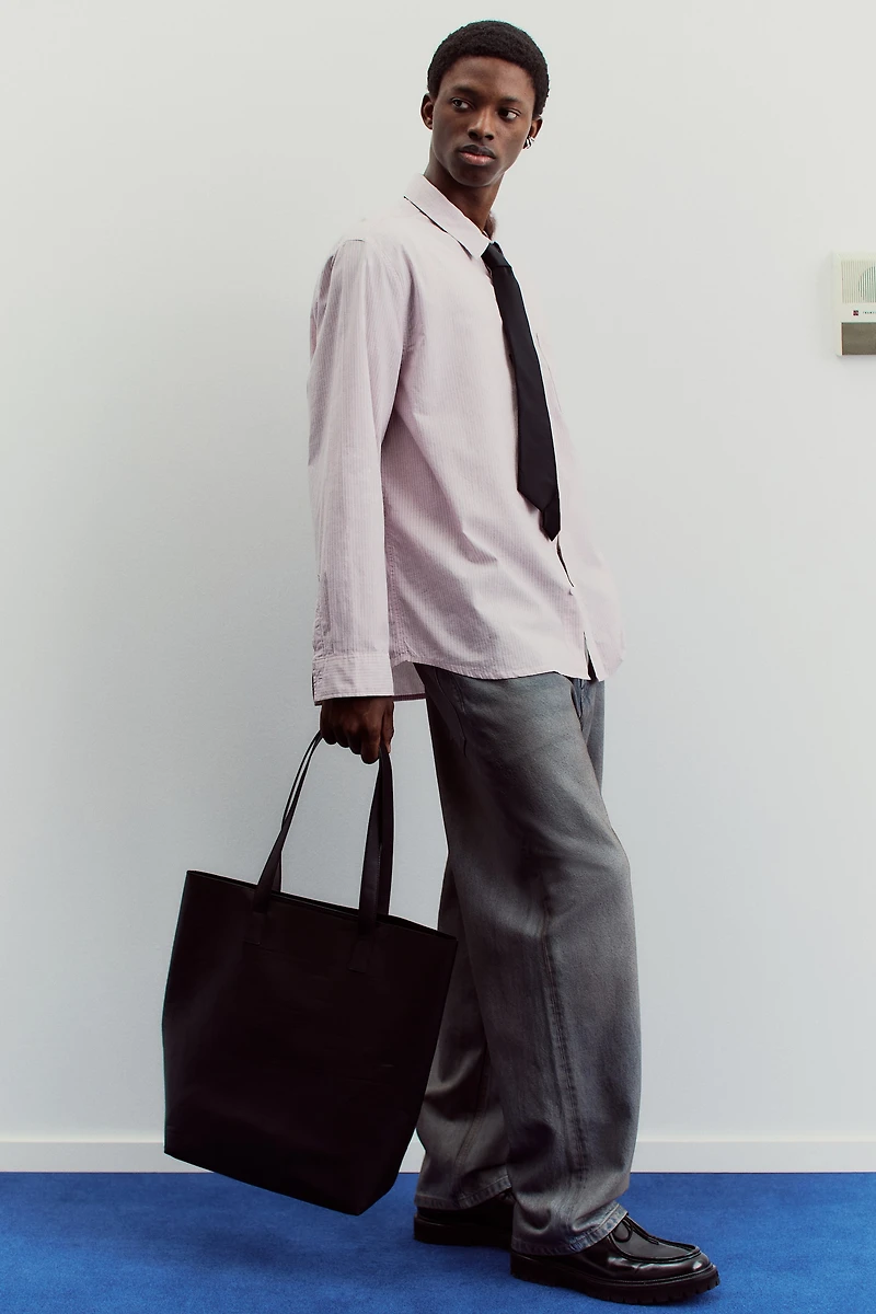 Oversized-Fit Seersucker Shirt