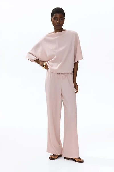 Wide-cut Pull-on Pants