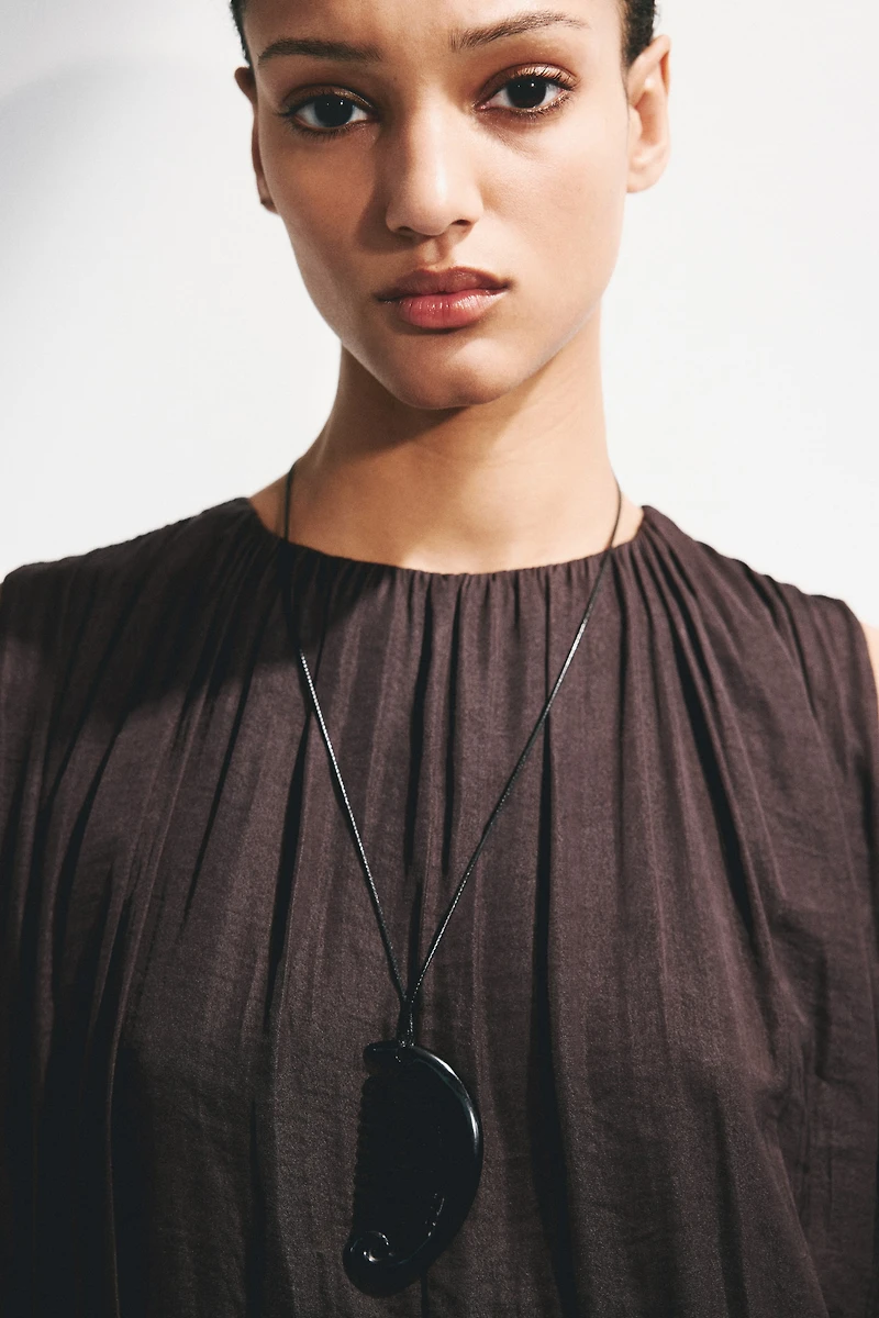 Draped Bubble-Hem Dress