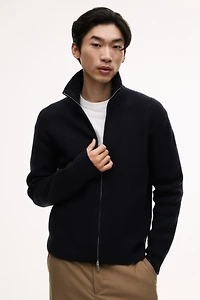 Regular-Fit Cardigan with Zipper