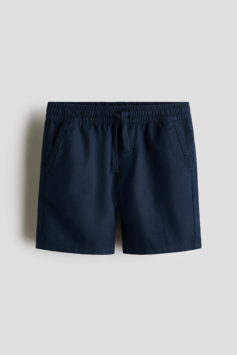 Short à cordon en lin mélangé