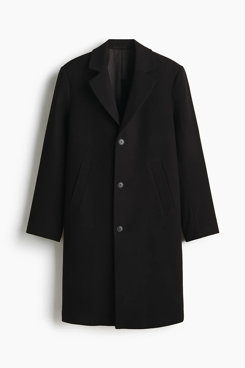 Single-Breasted Wool-Blend Coat