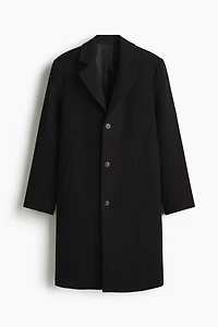 Single-Breasted Wool-Blend Coat