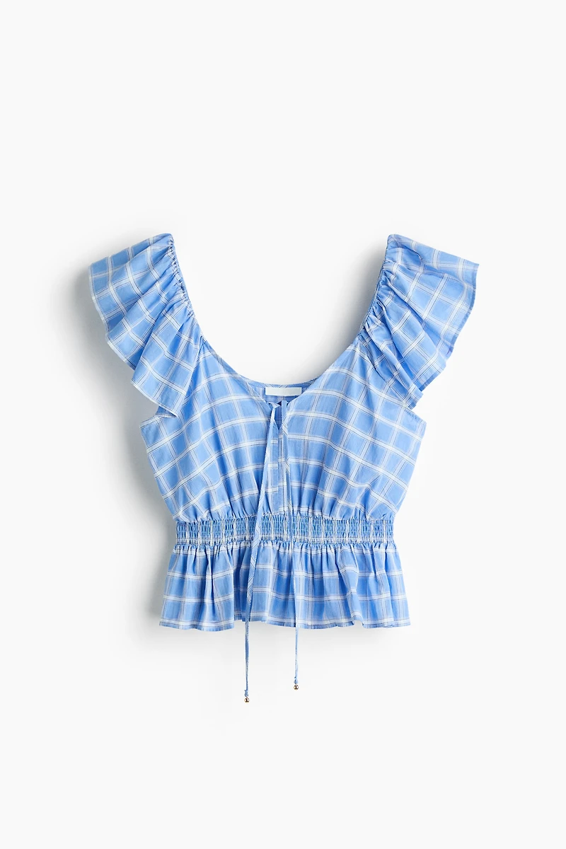 Flutter-Sleeved Peplum Blouse