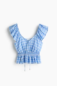 Flutter-Sleeved Peplum Blouse