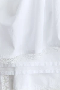 Lace-Trimmed Cotton Skirt