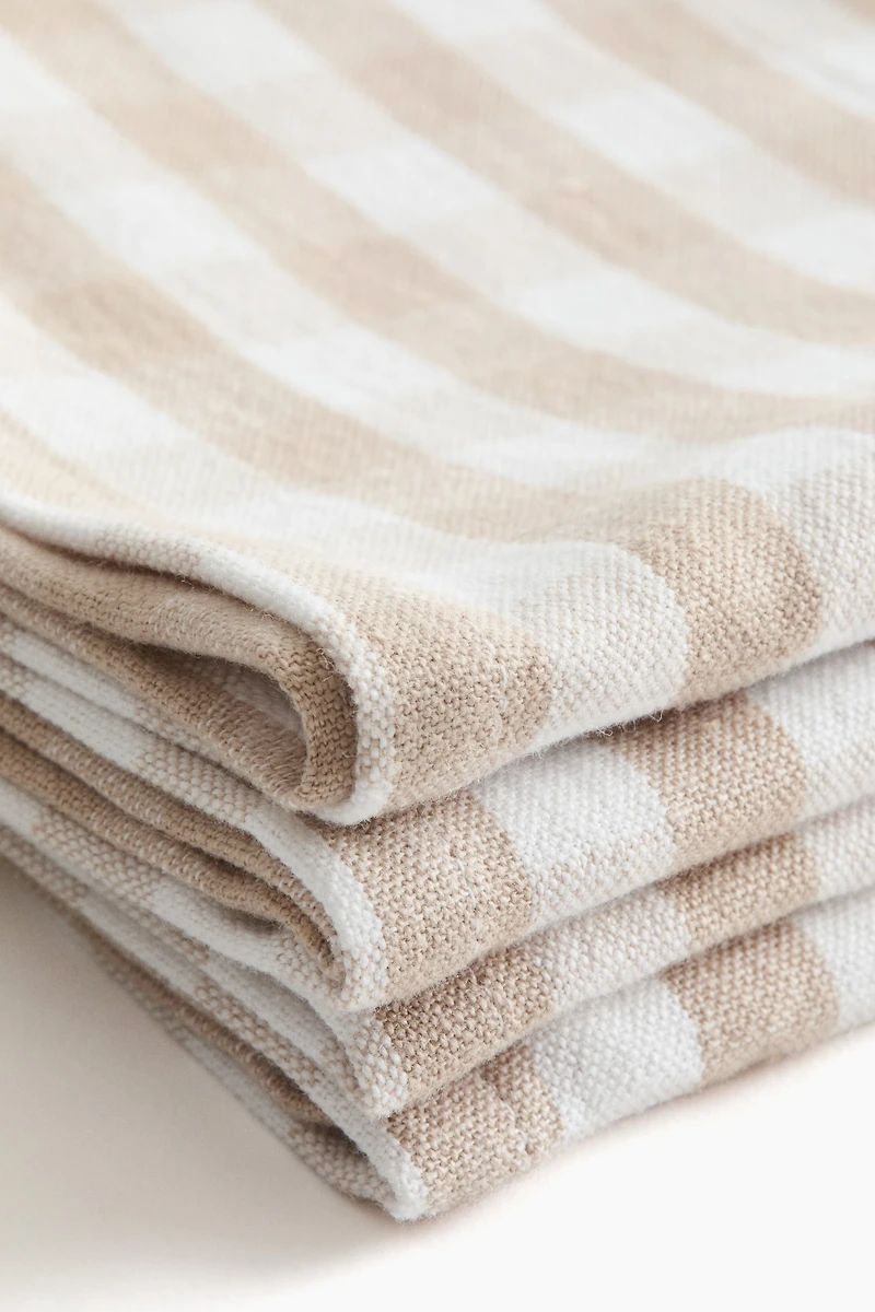 Lot de 4 serviettes table en coton