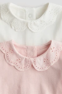 2-Pack Embroidered-Detail Bodysuits