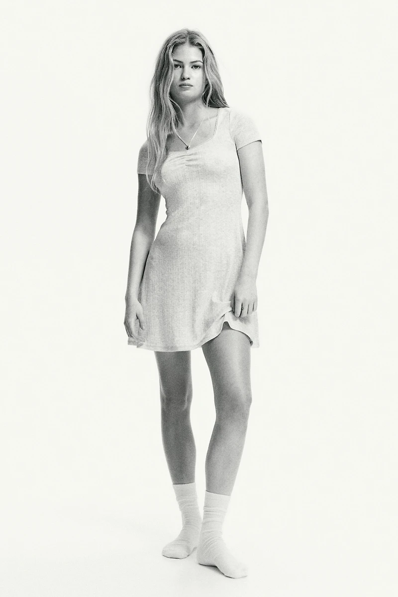 Pointelle-Jersey Dress