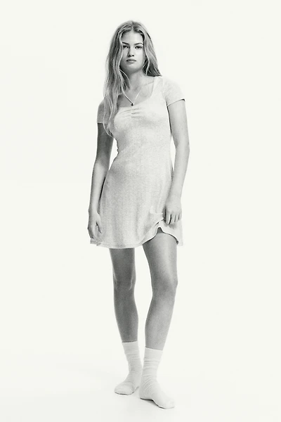 Pointelle-Jersey Dress