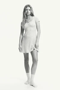 Pointelle-Jersey Dress