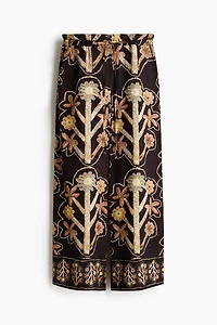 Floral-Print Twill Pants