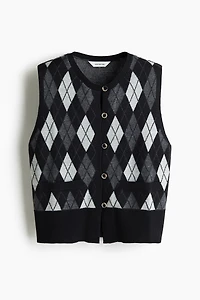 Wool-Blend Jacquard-Knit Vest