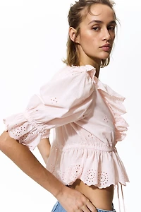 Cotton Blouse with Eyelet Embroidery