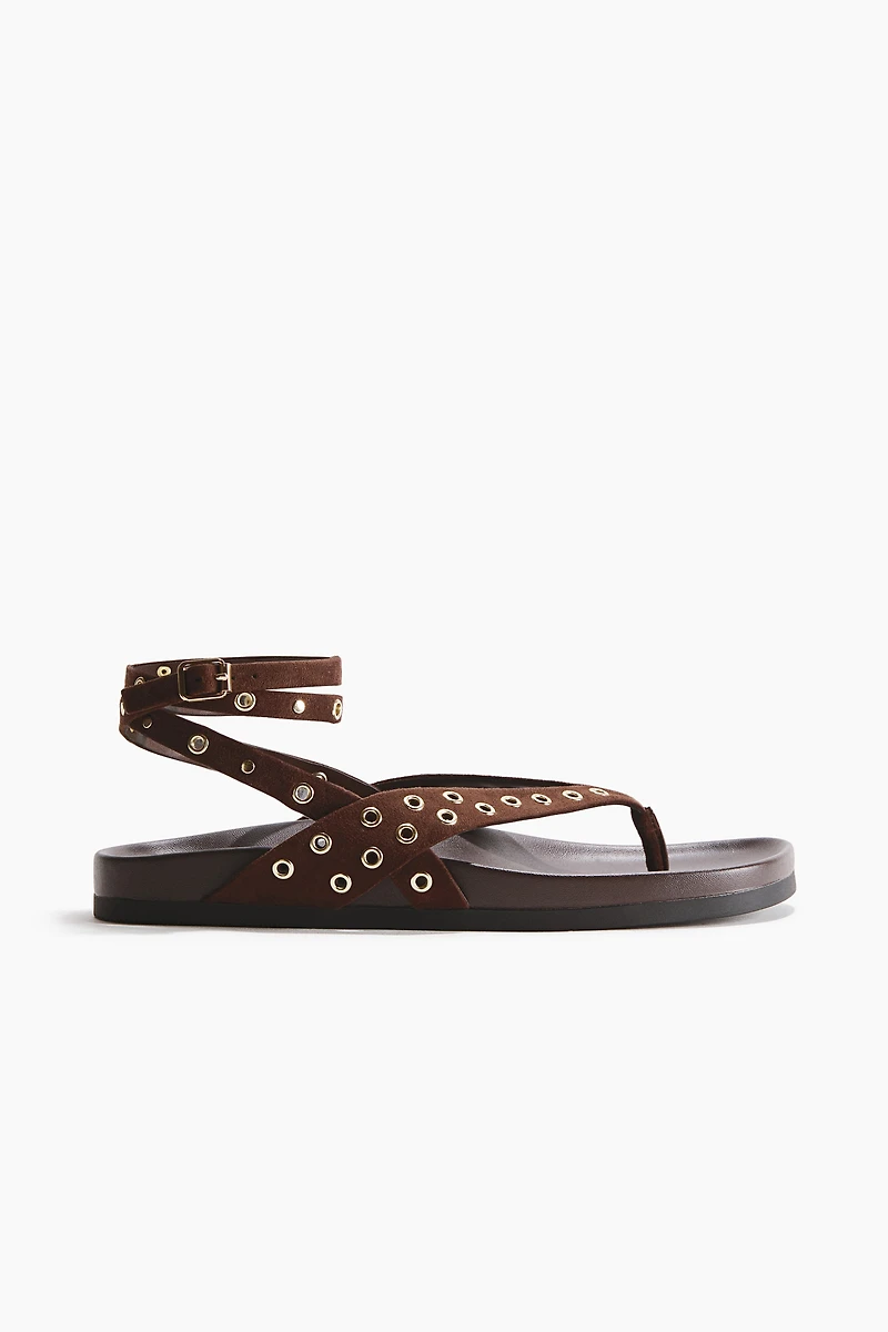 Grommet-Detail Sandals