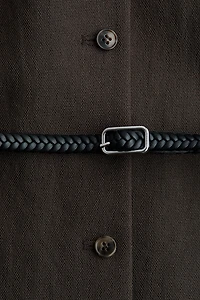 Belted Button-Front Dress