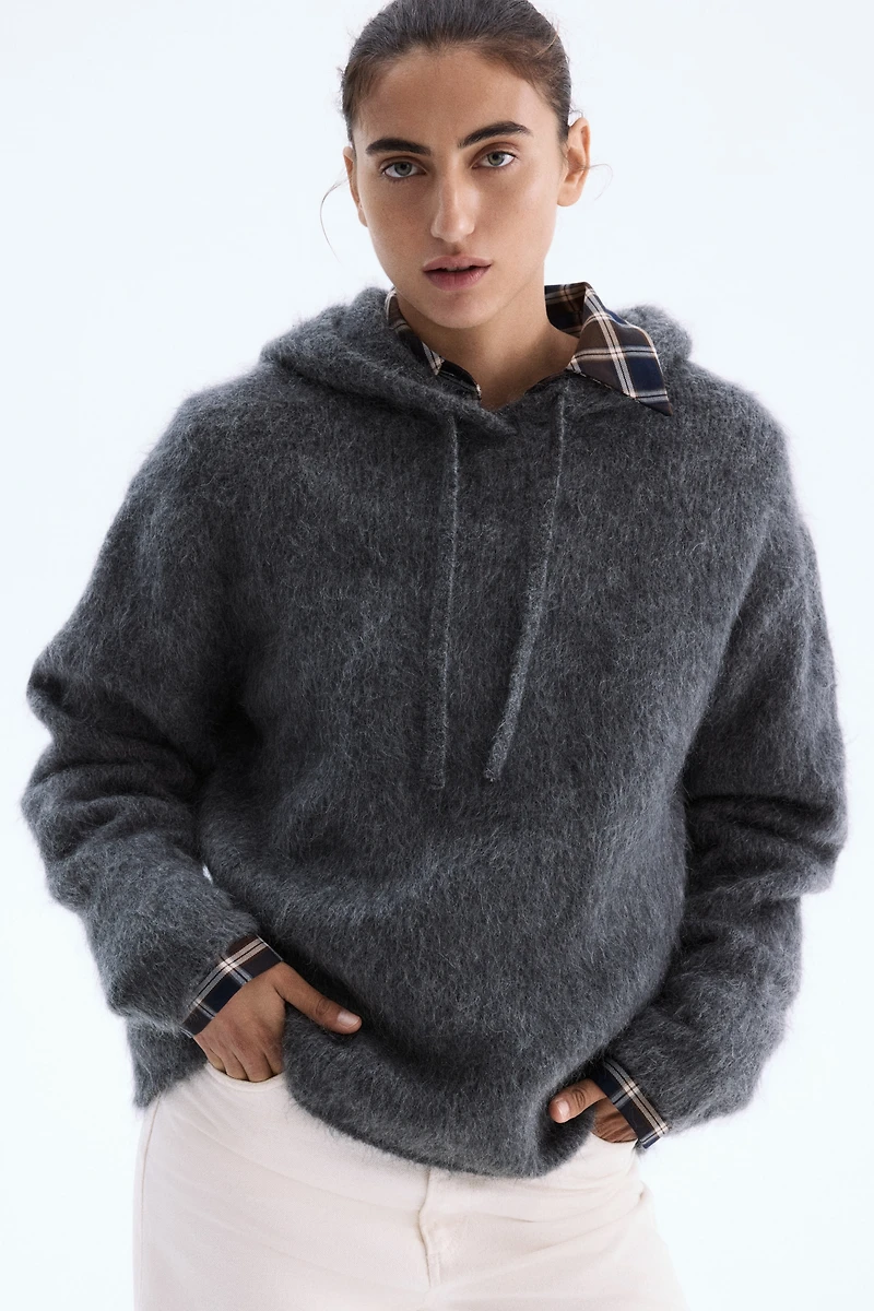 Mohair-Blend Hoodie