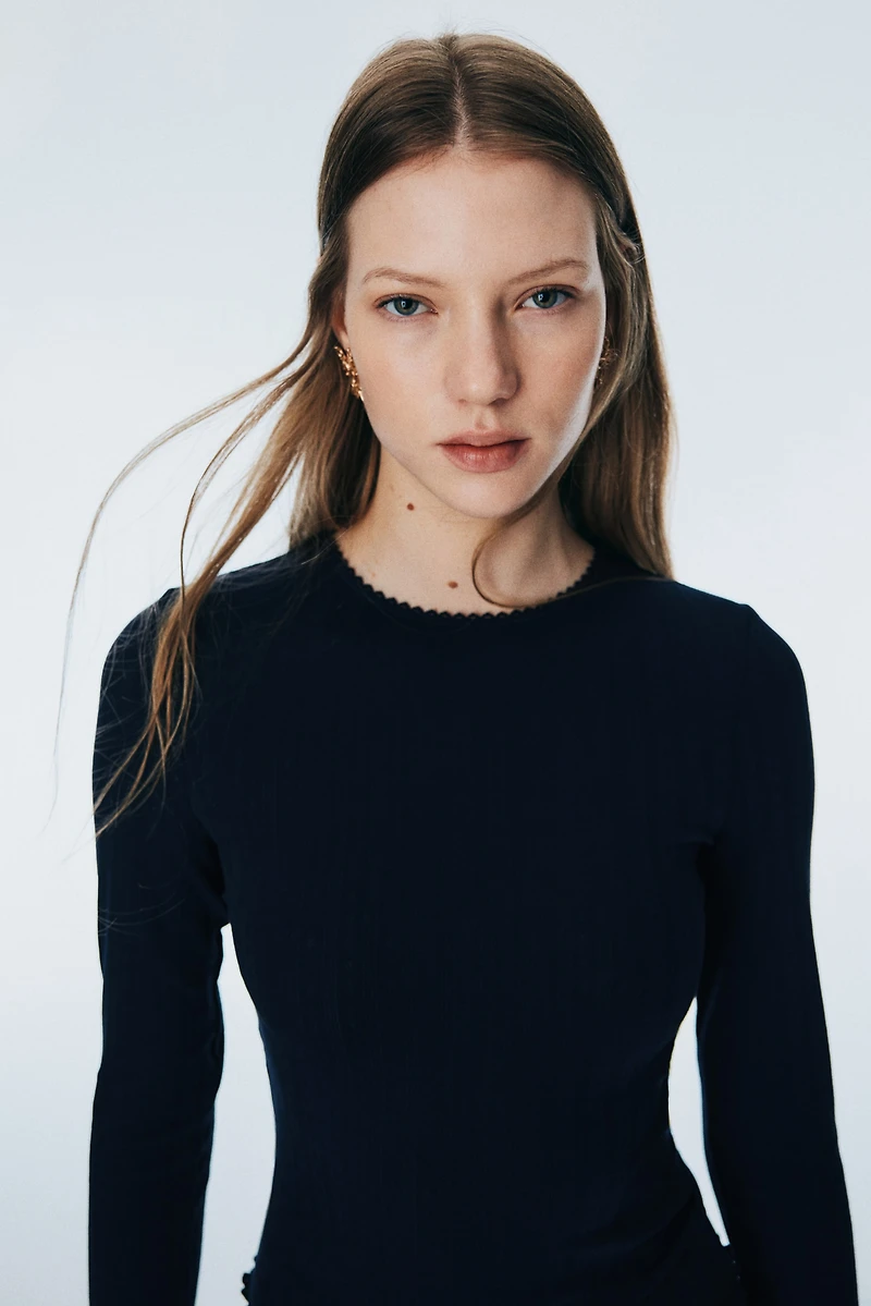 Pointelle Jersey Top