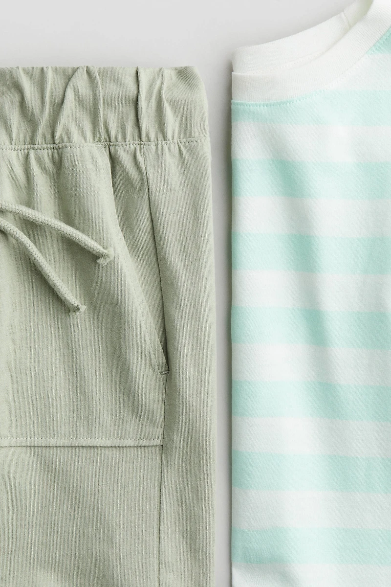 2-Piece Cotton Tank Top and Shorts Set