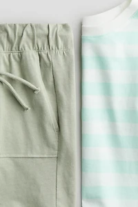 2-Piece Cotton Tank Top and Shorts Set