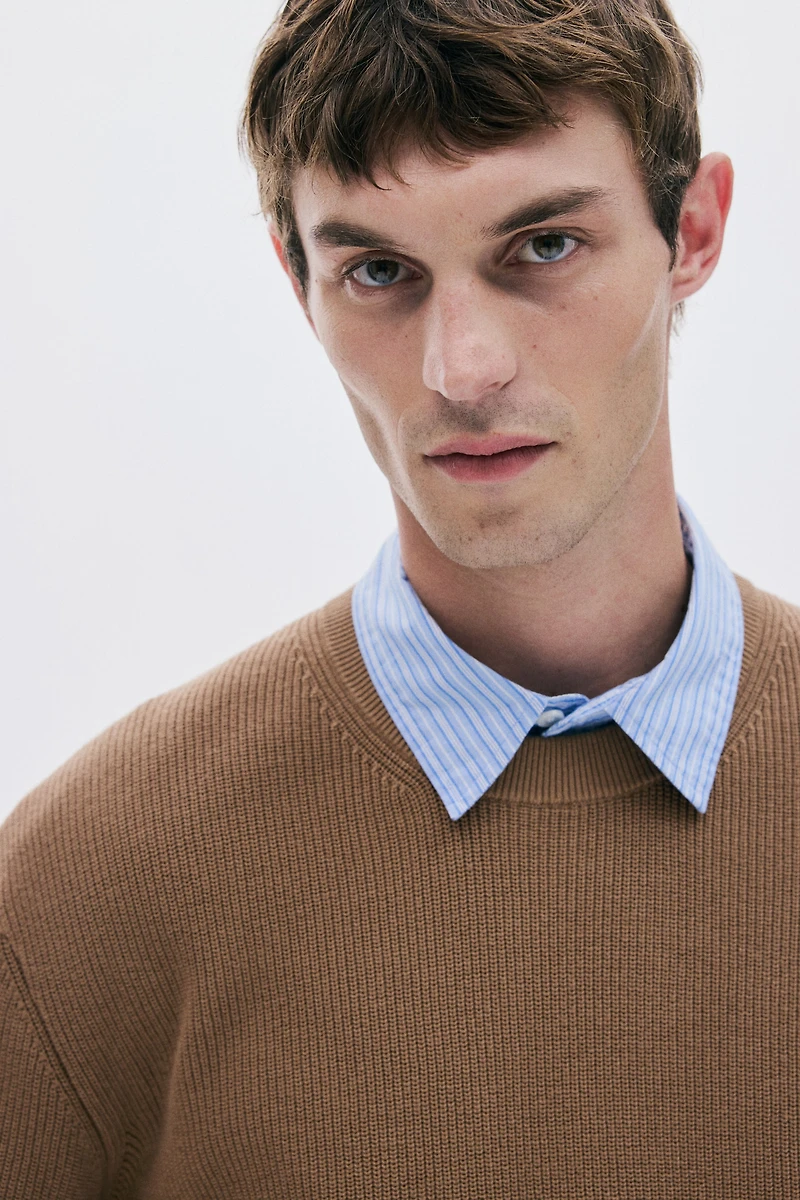 Regular-Fit Rib-Knit Sweater