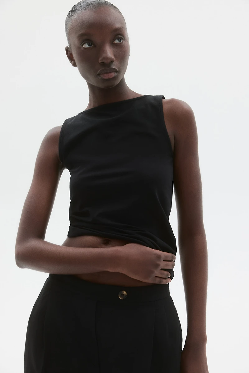 Boat-Neck Sleeveless Top