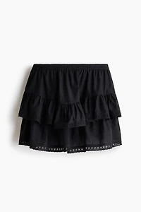 Tiered Skirt with Eyelet Embroidery