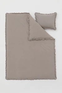 Ruffle-trimmed Twin Duvet Cover Set