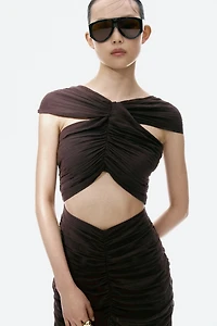Cape-Detail Cutout Dress