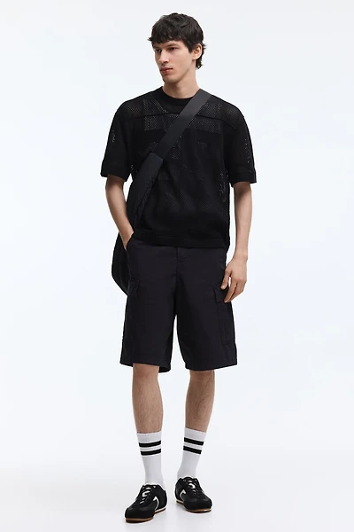 Loose-Fit Cotton Cargo Shorts