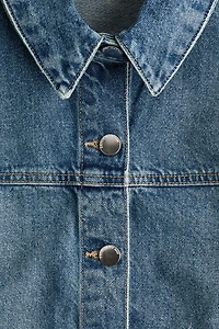 Veste-chemise en sergé de coton