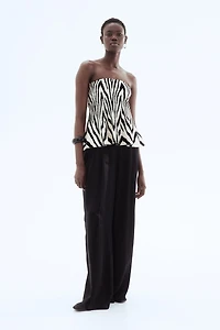 Jacquard-Knit Peplum Top