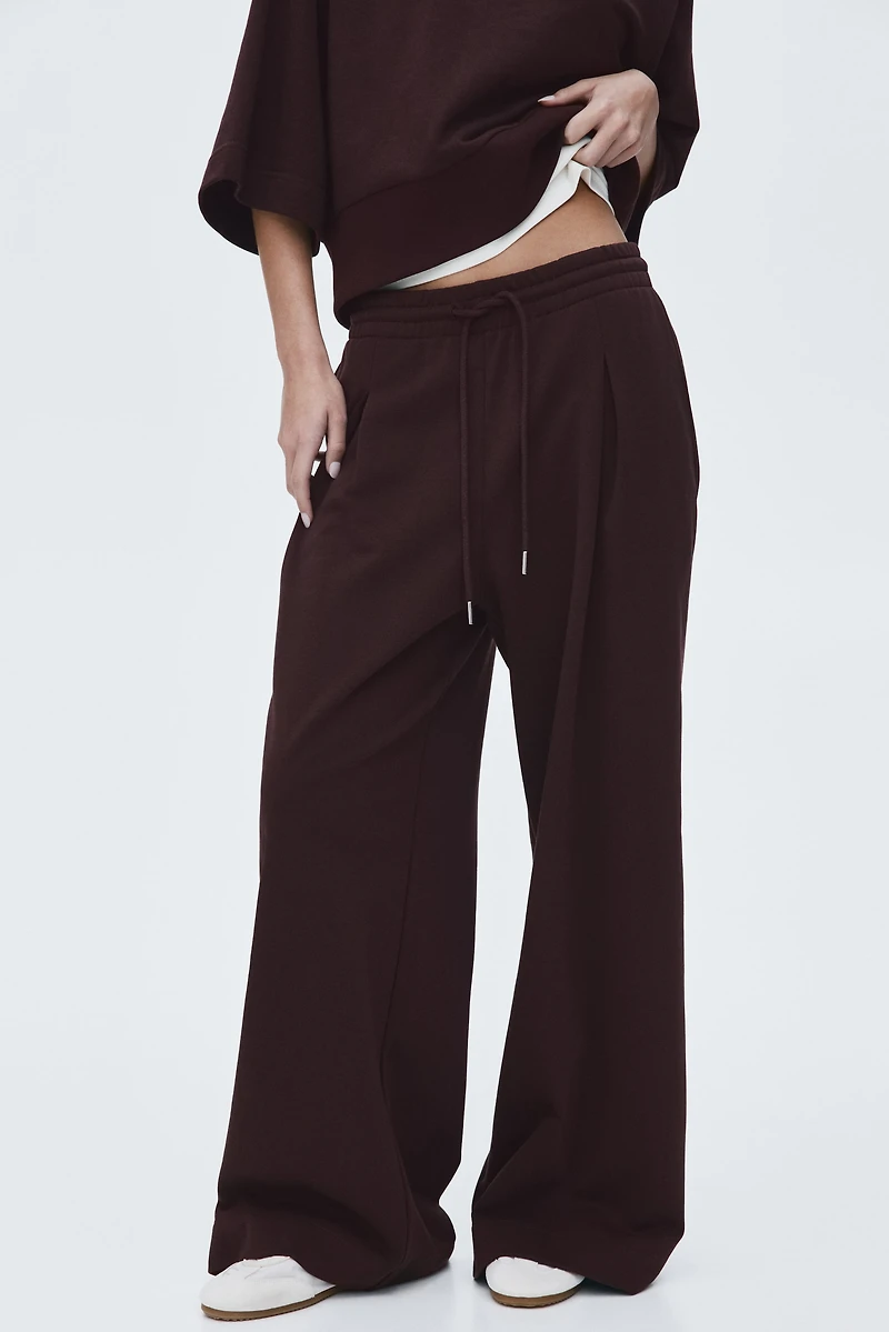 Pleat-Detail Drawstring Pants