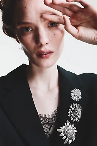 3-Pack Flower-Shaped Brooches