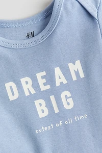 Printed Bodysuit with Lap Shoulders