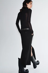 Jupe midi en laine