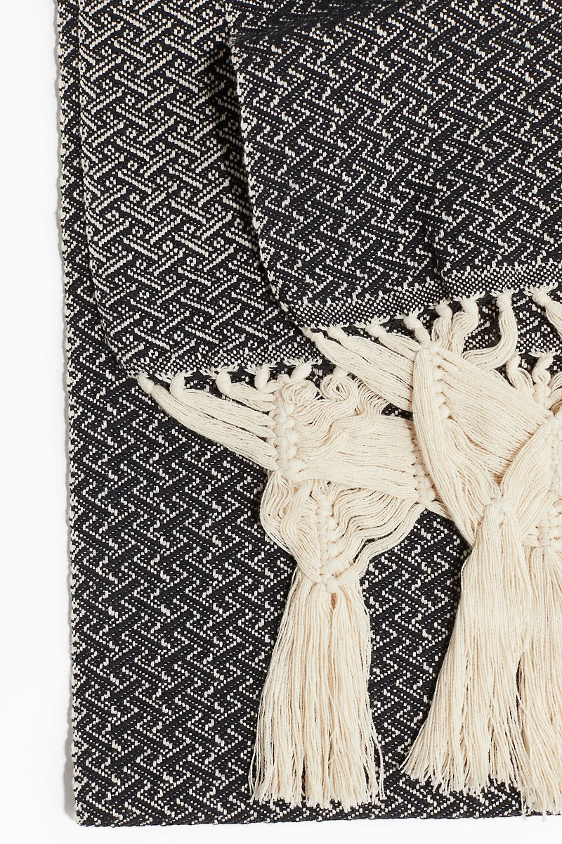 Châle frangé en coton