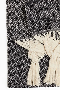 Châle frangé en coton