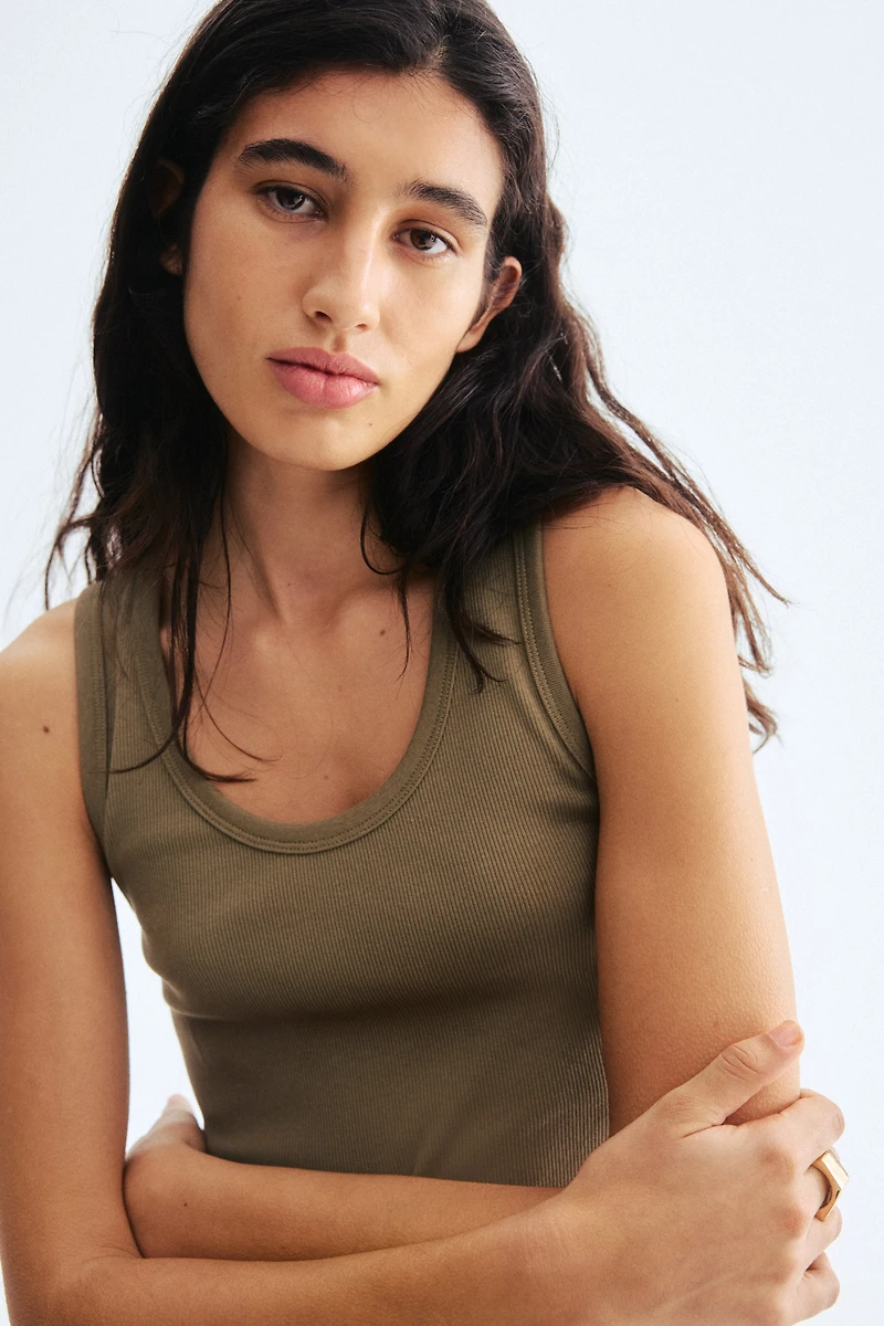 Ribbed Cotton Tank Top