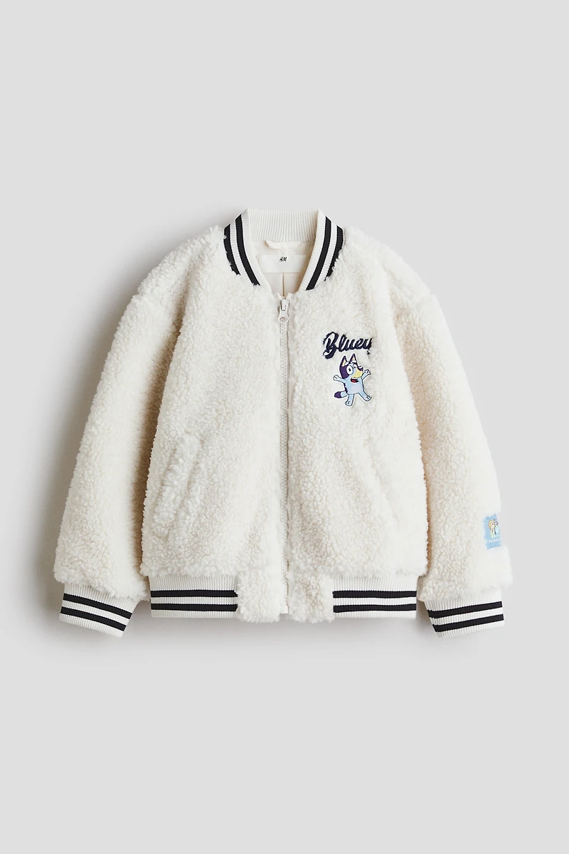 Teddy Fleece Baseball Jacket